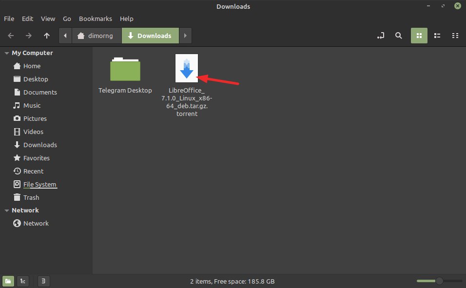 downloaded LibreOffice torrent file